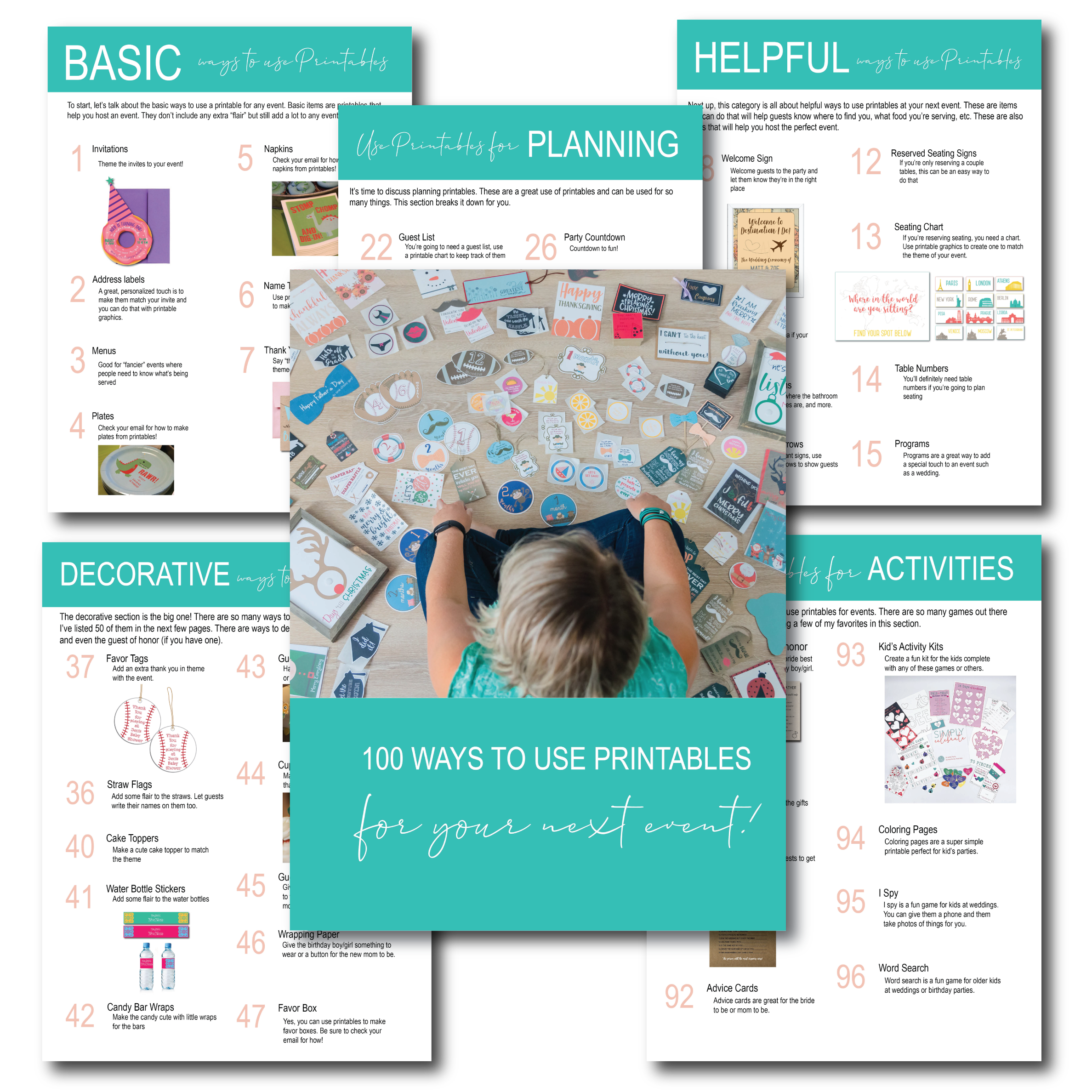 100 ways to use printables