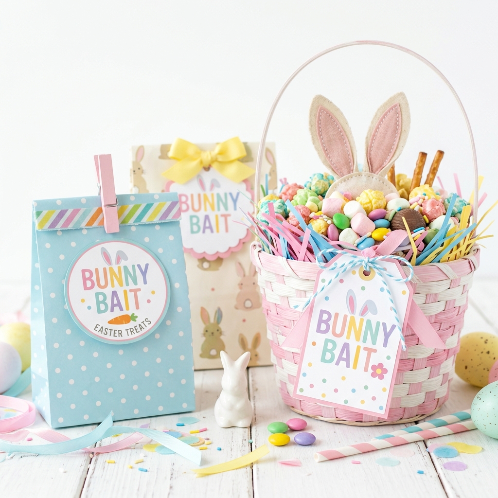 Cute bunny bait Easter party printable