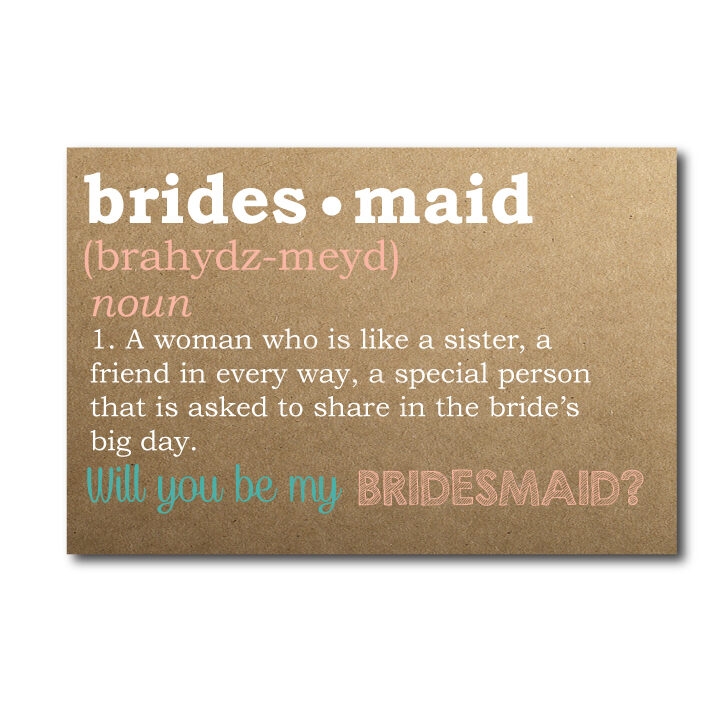 Bridesmaid Defined Rustic Ask Card