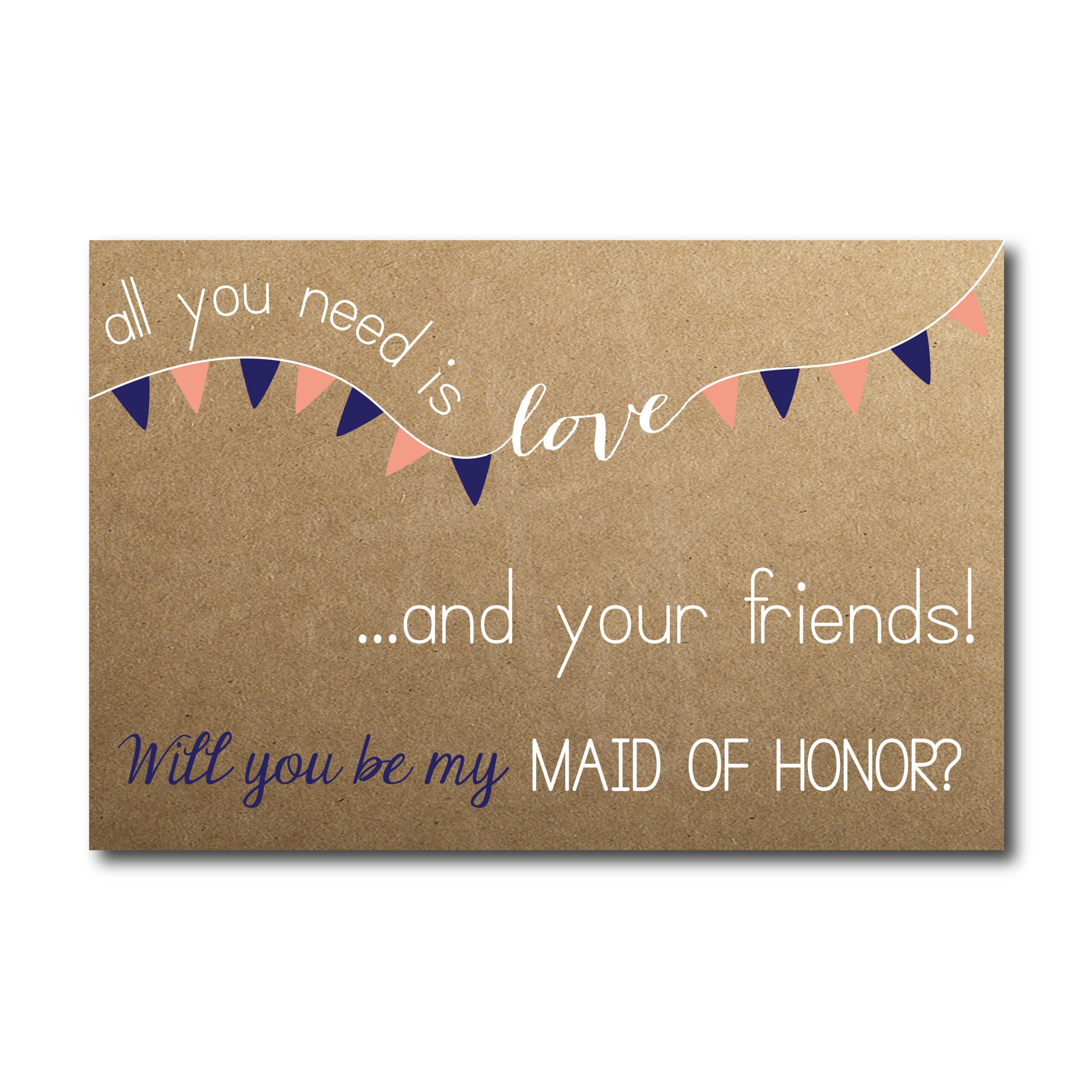 Printable Card for Maid of Honor Card