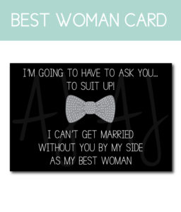 Best Woman Card for the Friend of the Groom