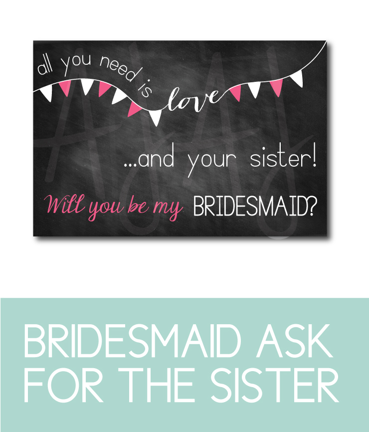 Sister of the Bride Card for the bridal party gifts