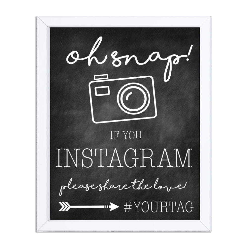 Chalkboard instagram sign