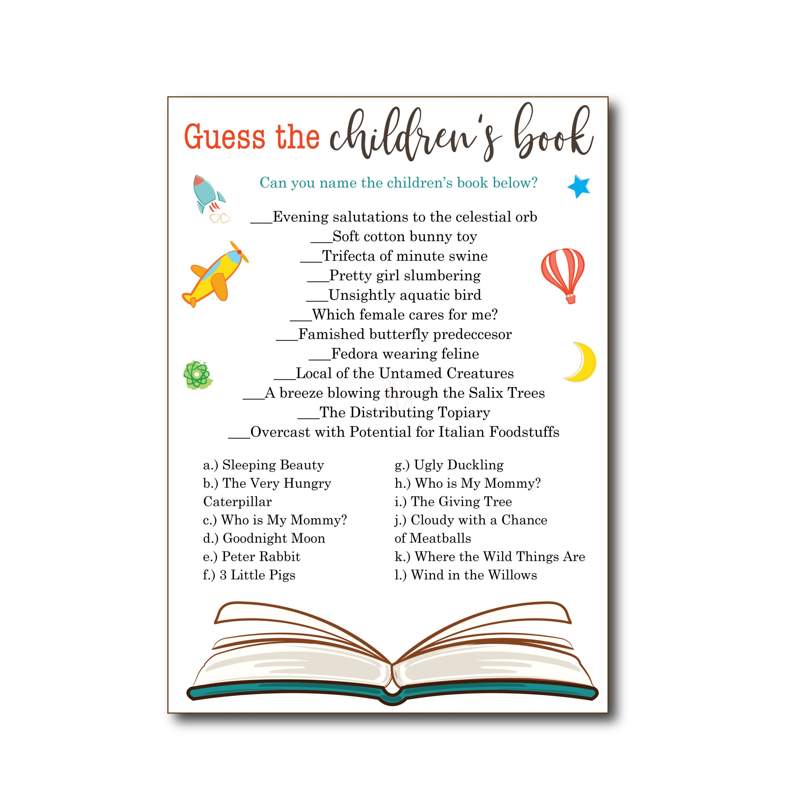 Children's Book Game