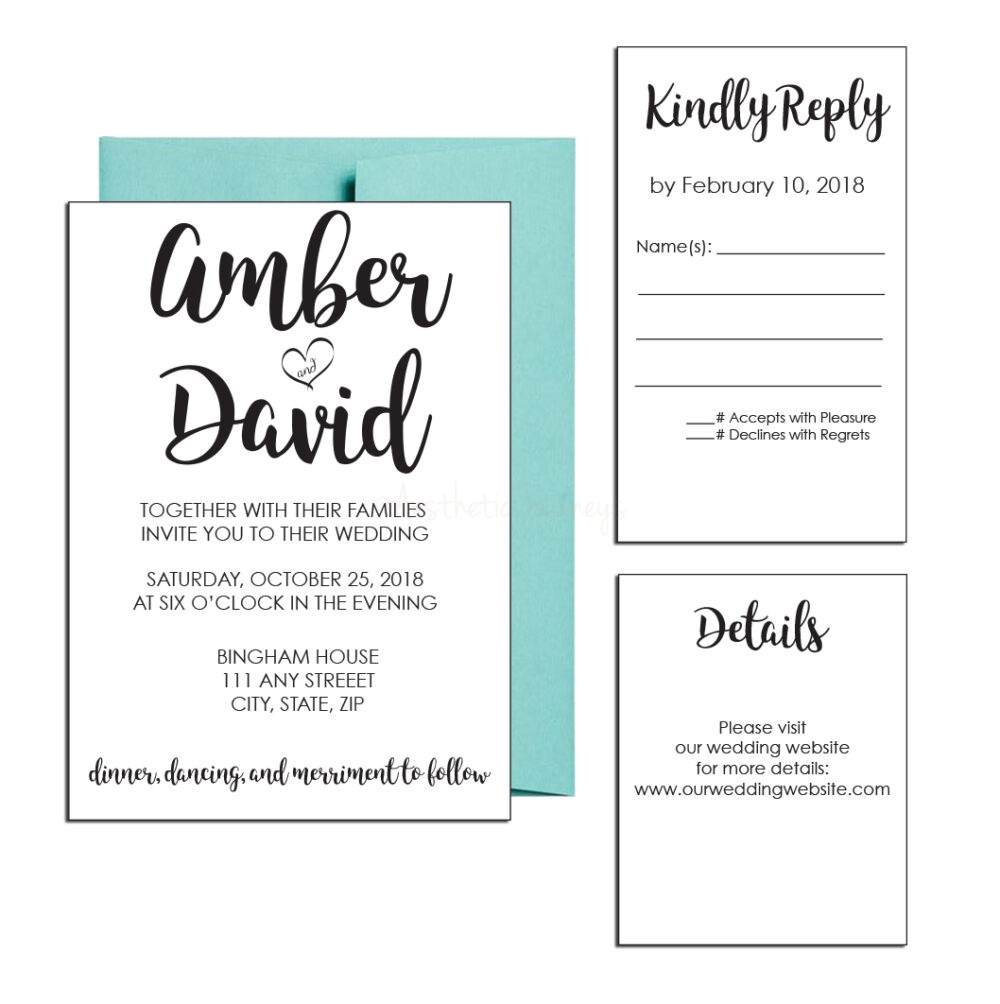 Simple Classic Wedding Invite
