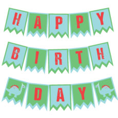 Dinosaur Happy Birthday Banner for Themed Party - Aesthetic Journeys ...