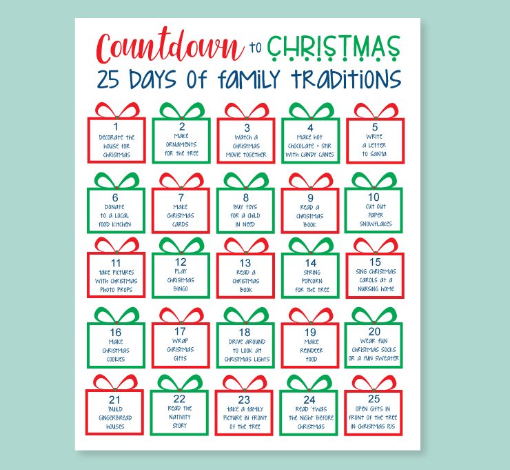 25 days of family traditions