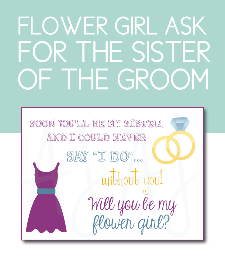 Sister of the Groom Flower Girl Card