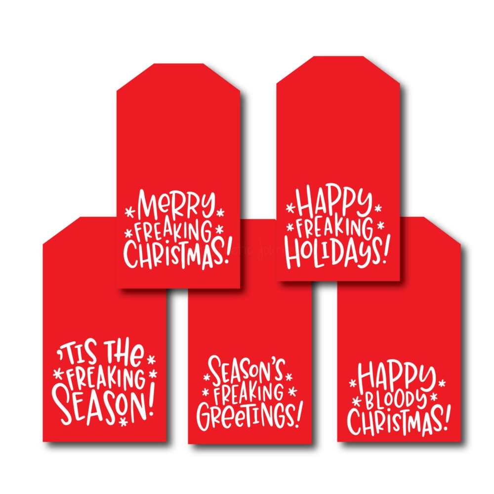 Funny Christmas Tags on white background