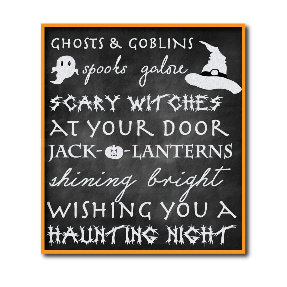 Chalkboard Halloween Sign on white background