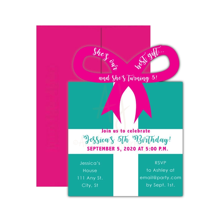 Gift-shaped Birthday Party Invite