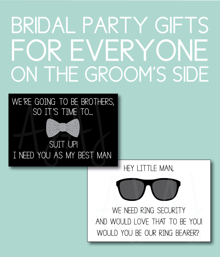 Goom gift ideas for groomsmen on a teal background