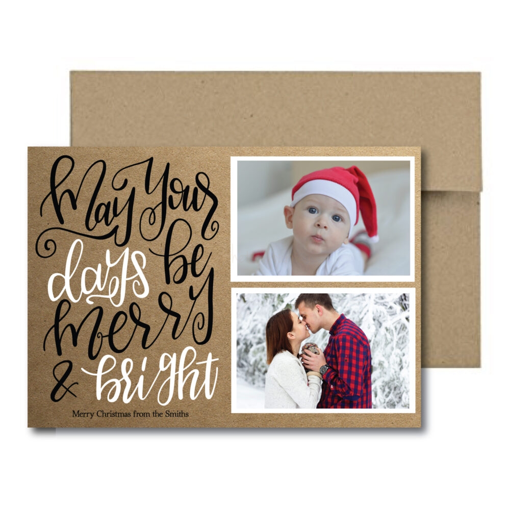 Rustic Holiday Card with Photos