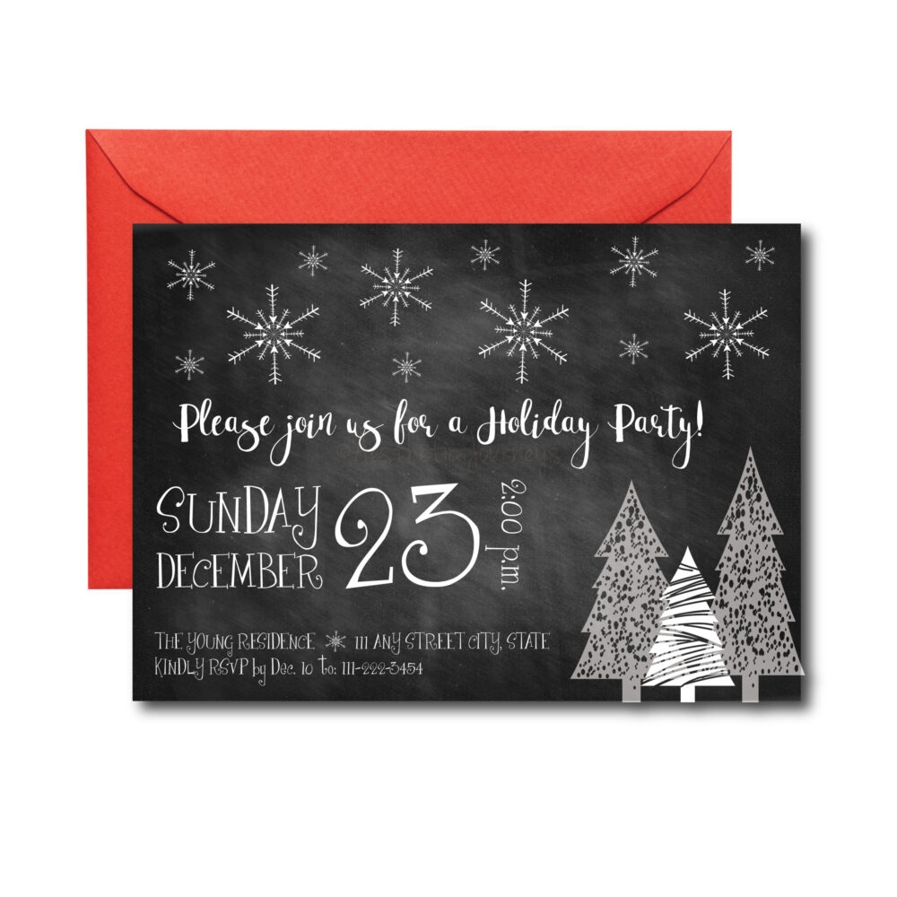 Chalkboard Holiday Party Invite