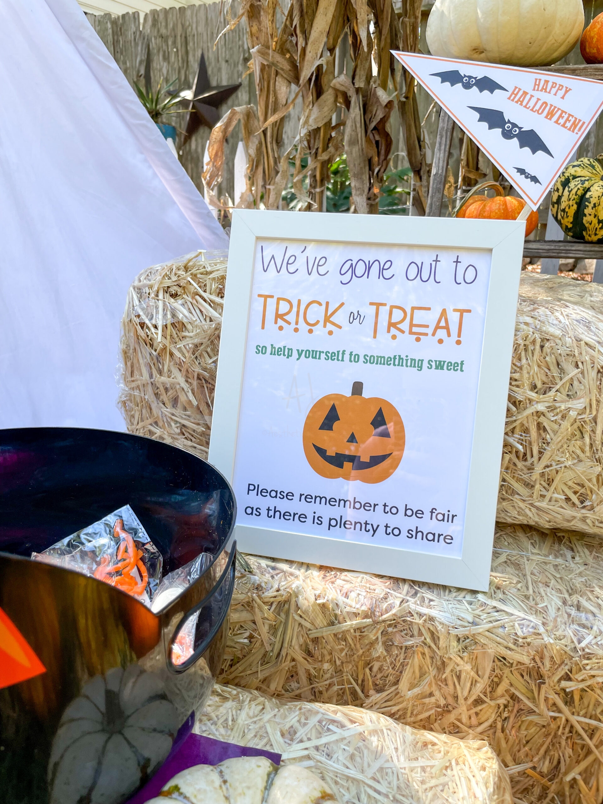 pumpkin trick or treat sign