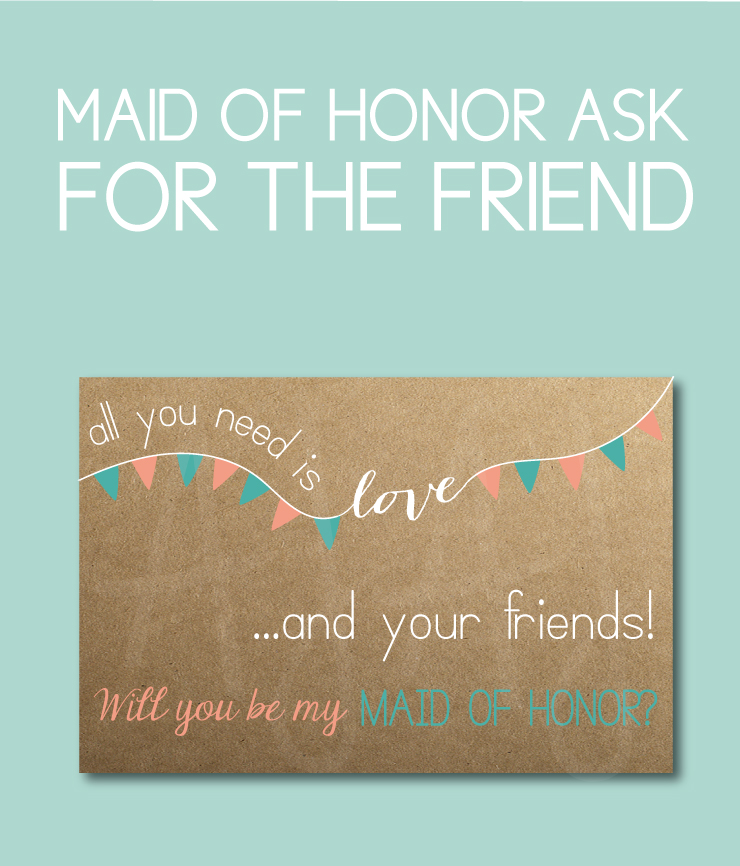 Maid of Honor Bridal party gift for the friend of the bride