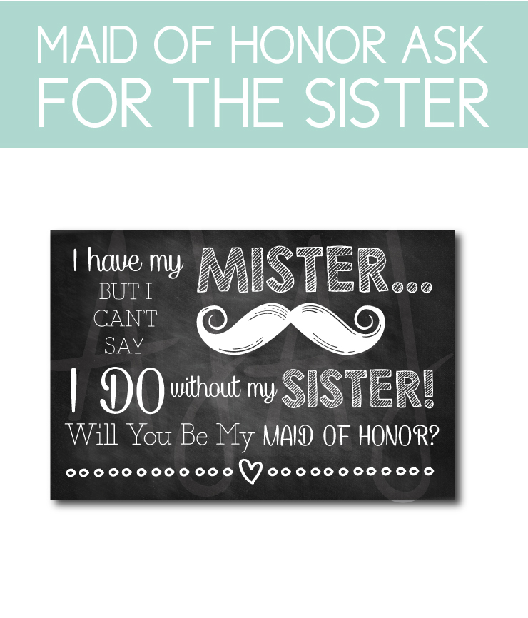 Maid of Honor Ask Card for the Sister of the Bride