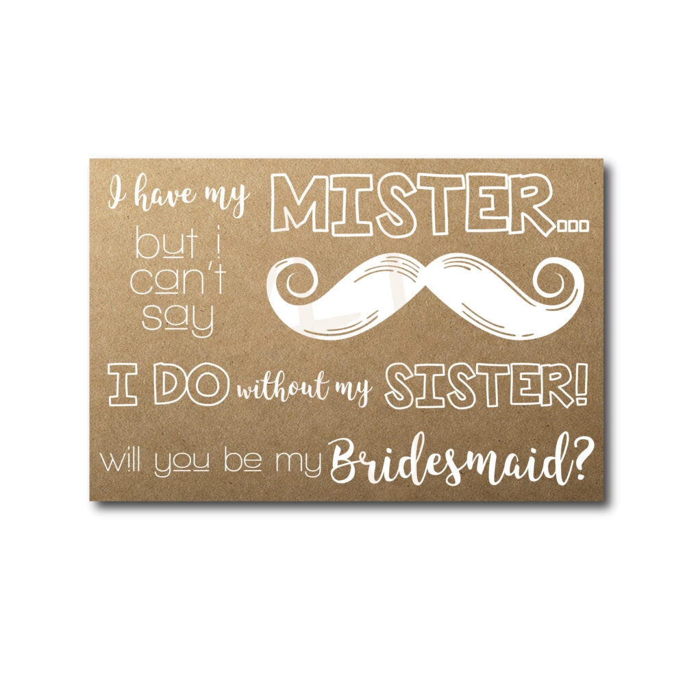 Rustic Sister Bridesmaid Card