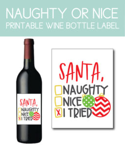Naughty or Nice Wine Bottle Label