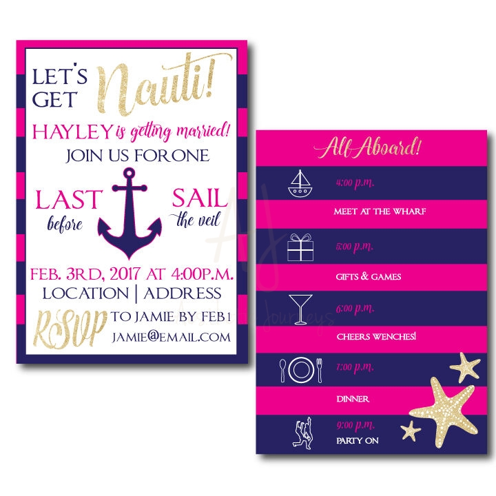 Nautical Themed Bachelorette Invite