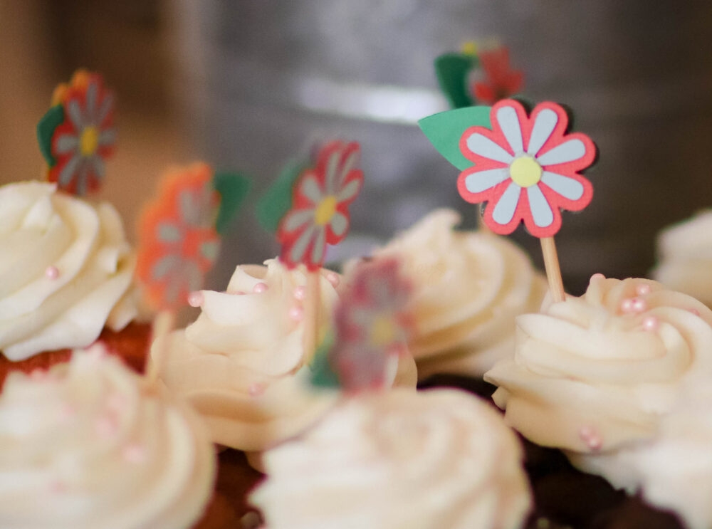 floral cupcake toppers