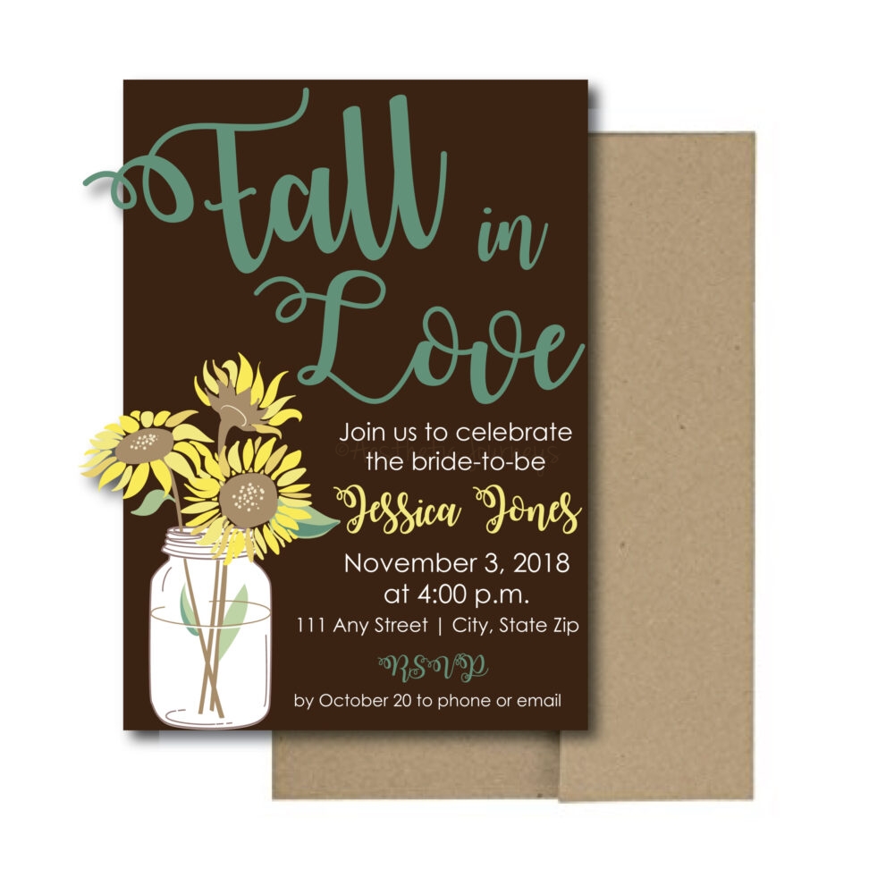 Fall Sunflower Bridal Shower Invite