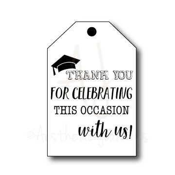Graduation Thank You Tag on white background