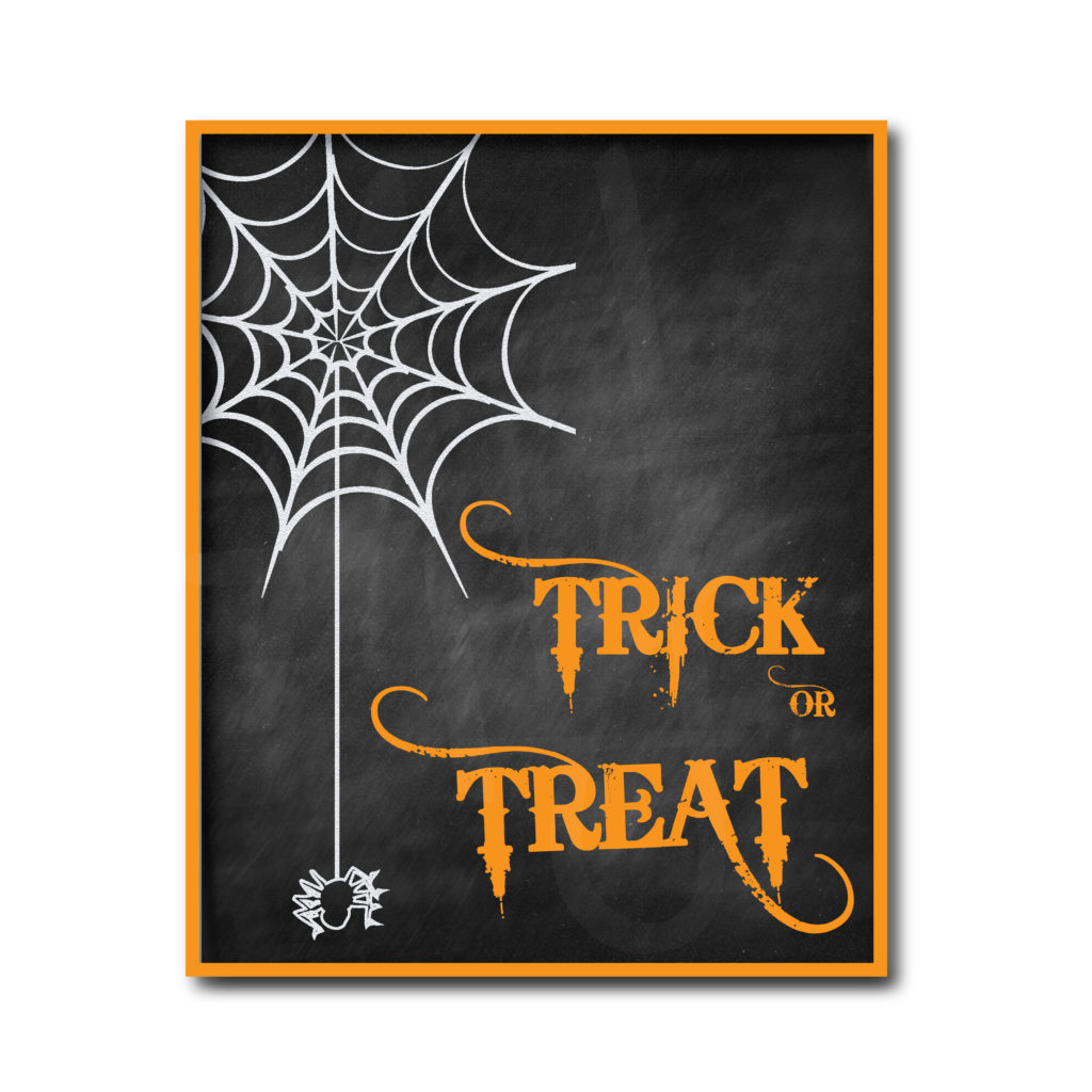 Chalkboard Trick or Treat Sign