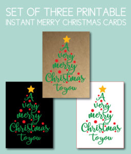 Very Merry Christmas Printable Cards