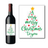 Very Merry Christmas wine Bottle Label on white background