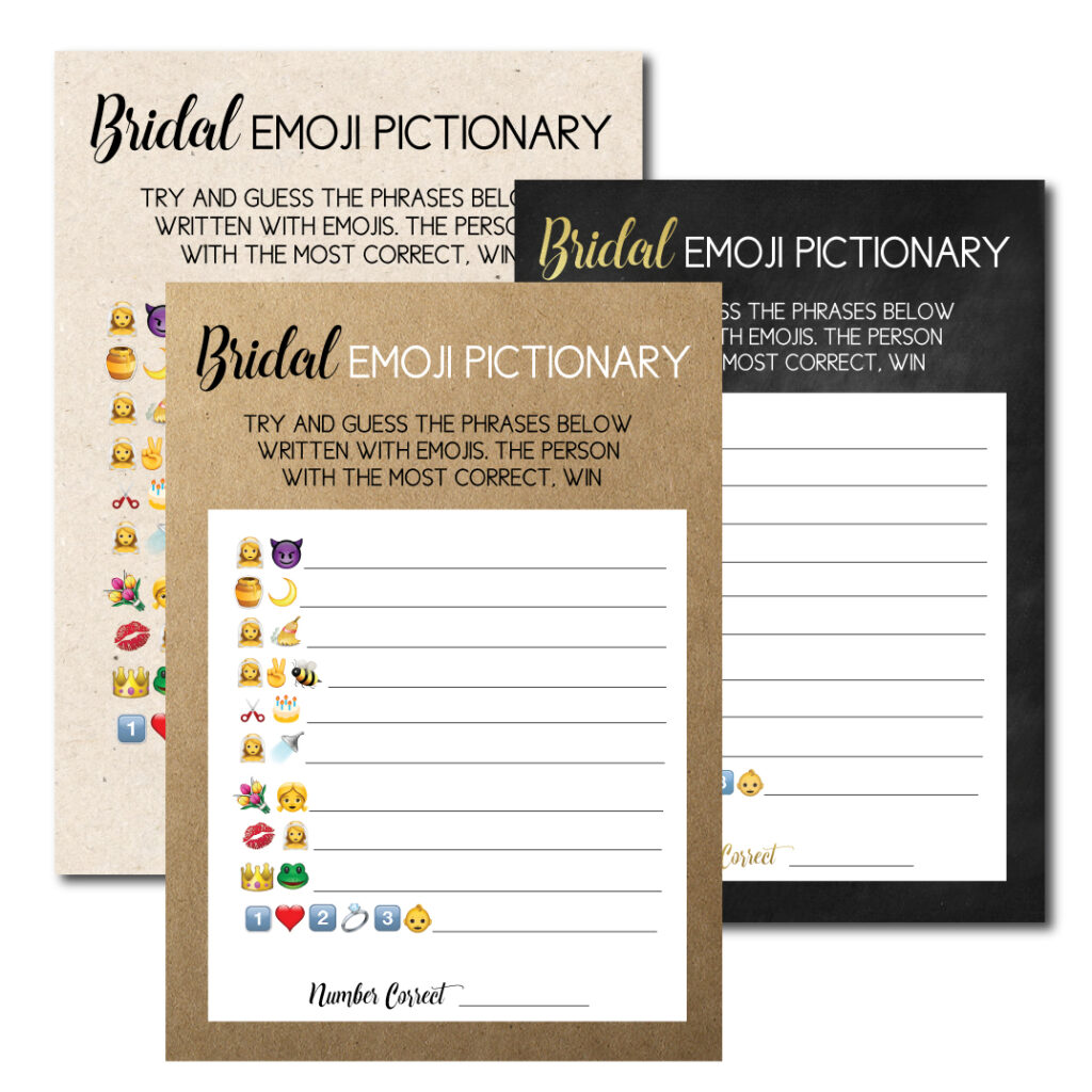 printable games for bridal showers on white background