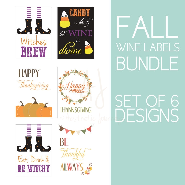 Fall Printable Wine Label Bundle