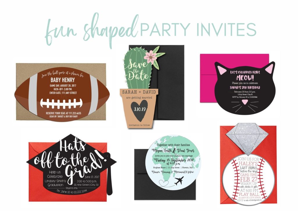 fun shaped party invitations