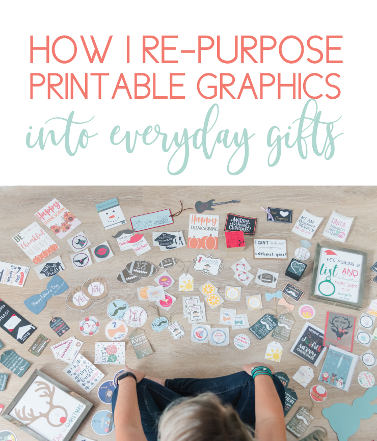 How to re-purpose graphics into printable gifts on white background