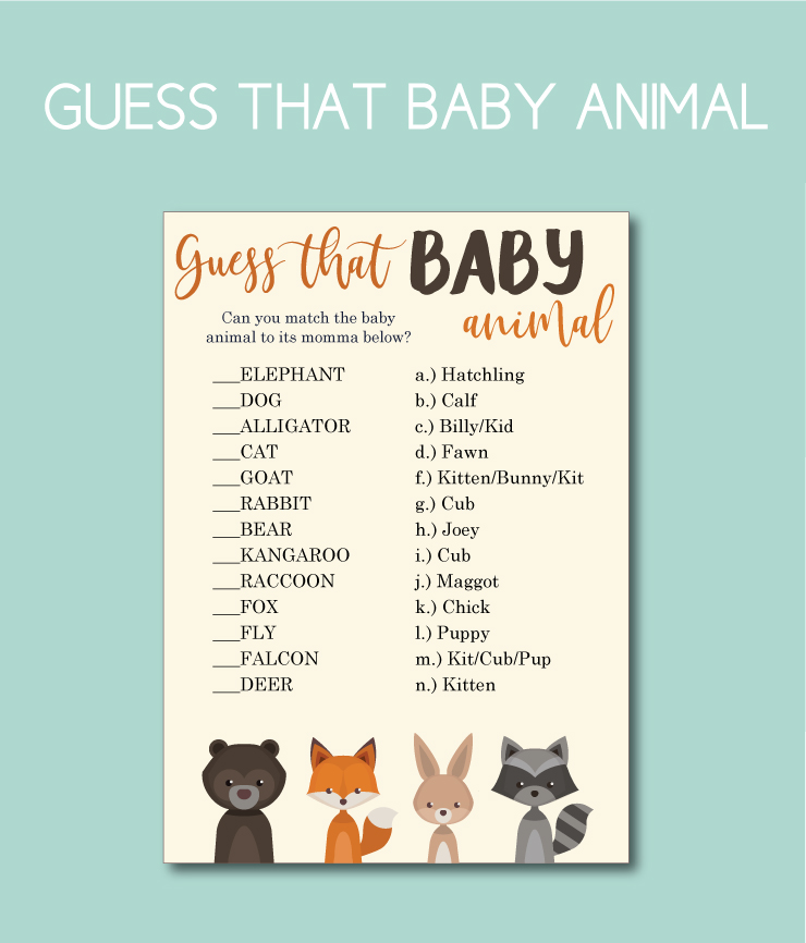 Guess that Baby Animal Game