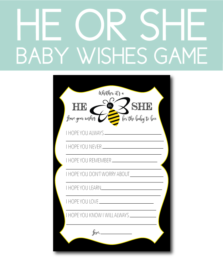 Baby Wishes Game for Honey Bee Gender Reveal