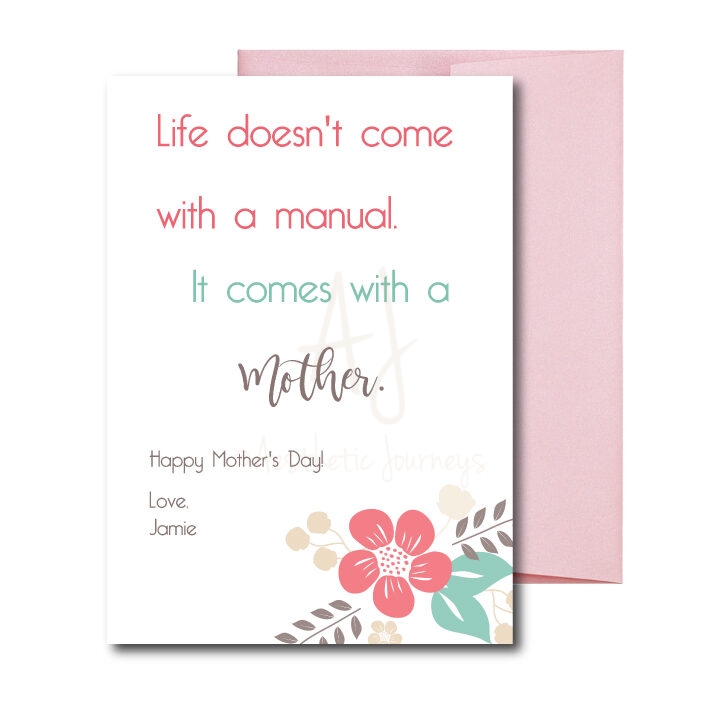 funny Card for Mother's Day on white background