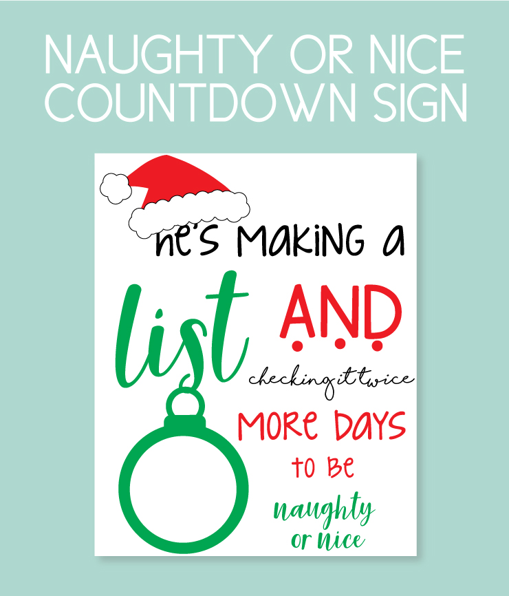Christmas countdown with naughty or nice