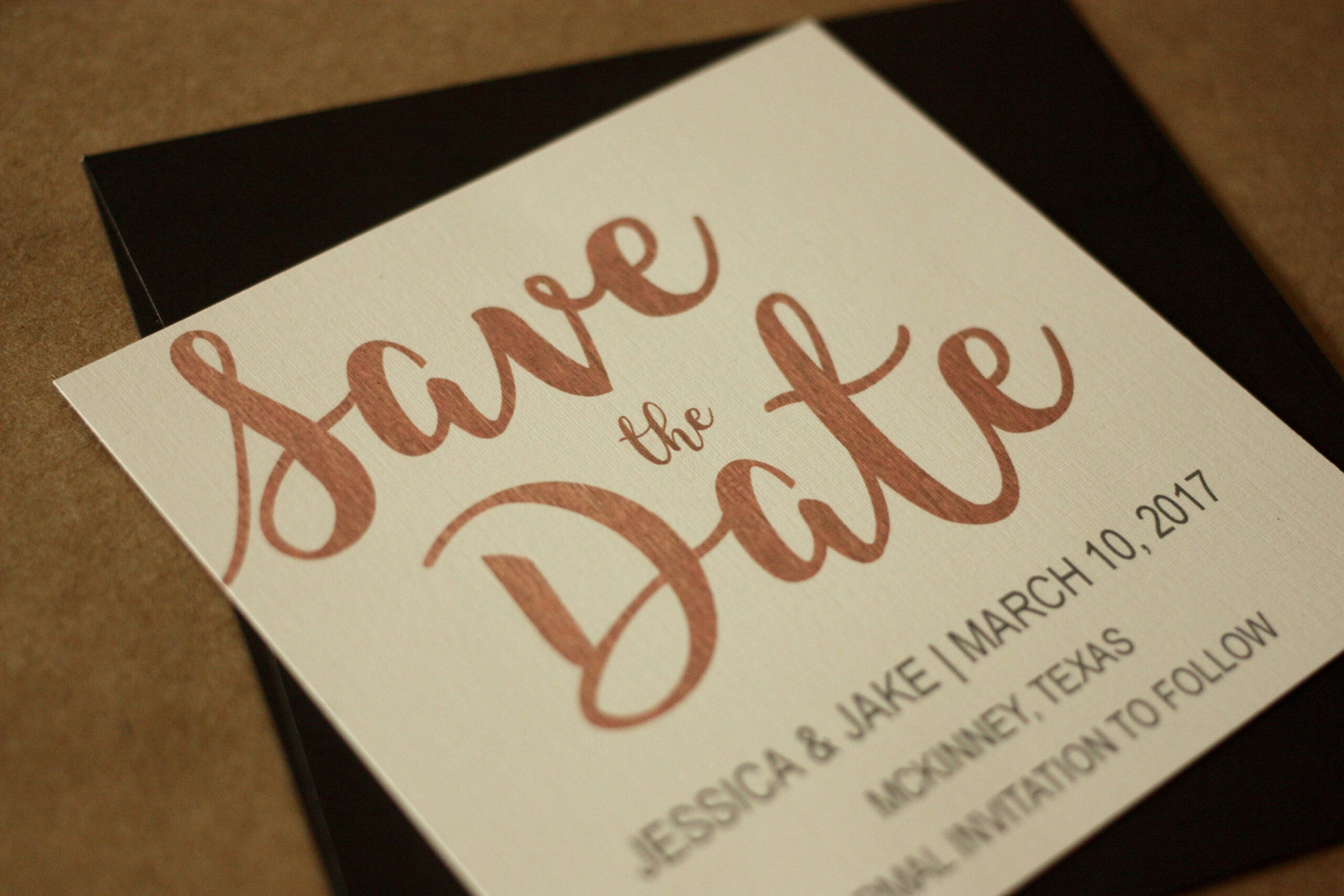 Black and Gold Save the Date Magnet + Envelopes - Aesthetic Journeys Designs