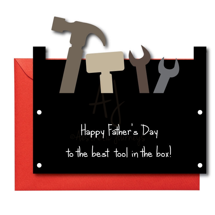 Toolbox card on white background with red envelope